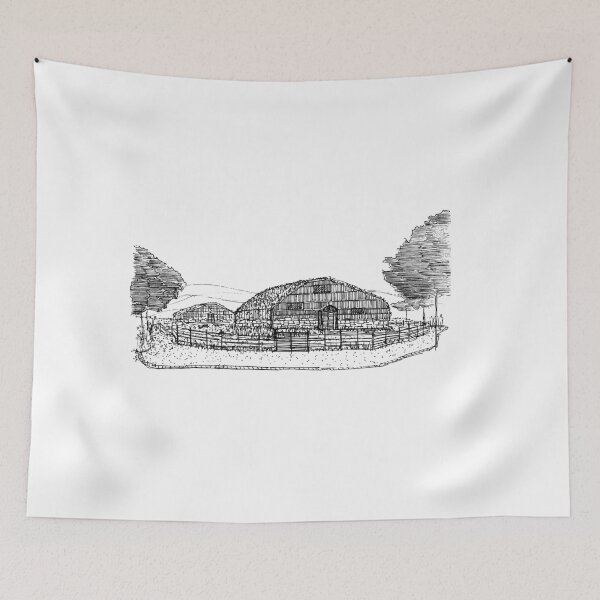 Item preview, Straw Roof House hand drawing architecture black and white monochrome architectural drawing designed and sold by junyangcaidraw.