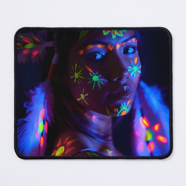 Item preview, Radiant Ancestry: Neon Tribal Beauty designed and sold by AI-Only Creations.