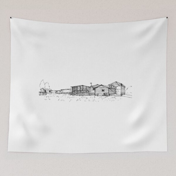 Item preview, House and backyard hand drawing architecture black and white monochrome architectural drawing designed and sold by junyangcaidraw.