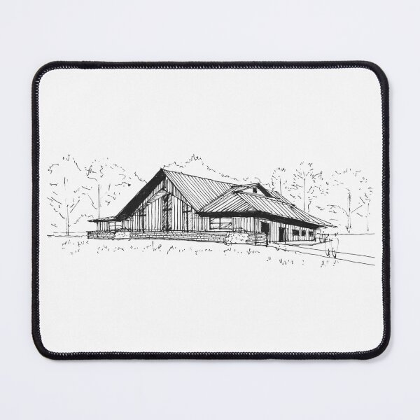 Item preview, Church building hand drawing architecture black and white monochrome architectural drawing designed and sold by junyangcaidraw.