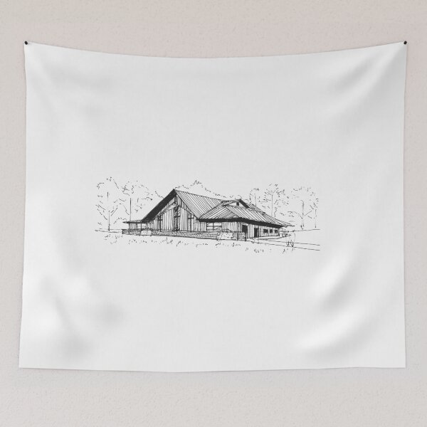 Item preview, Church building hand drawing architecture black and white monochrome architectural drawing designed and sold by junyangcaidraw.