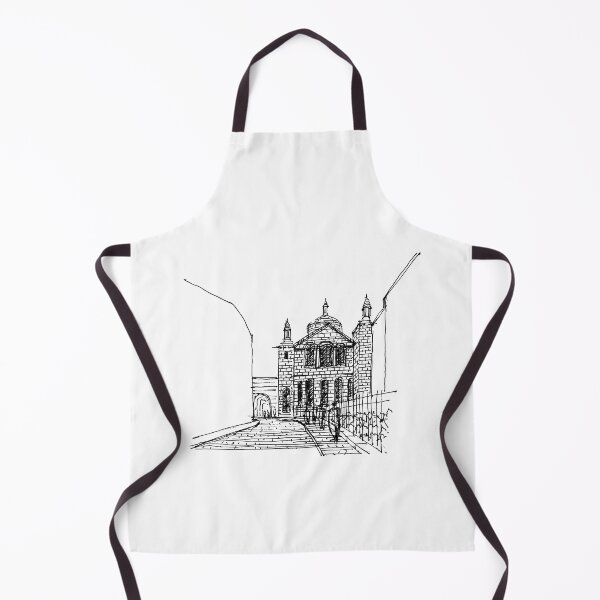 Item preview, Cathedral Church building hand drawing architecture black and white monochrome architectural drawing designed and sold by junyangcaidraw.