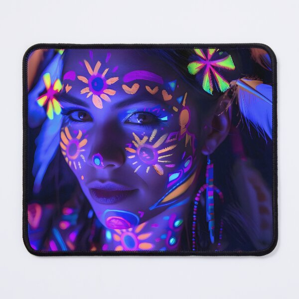 Item preview, Luminous Spirit: Neon Tribal Essence designed and sold by AI-Only Creations.