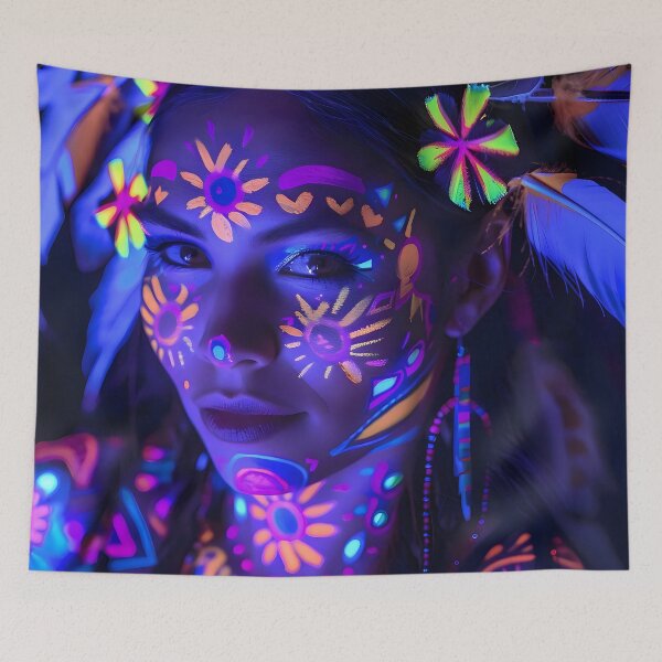 Item preview, Luminous Spirit: Neon Tribal Essence designed and sold by AI-Only Creations.
