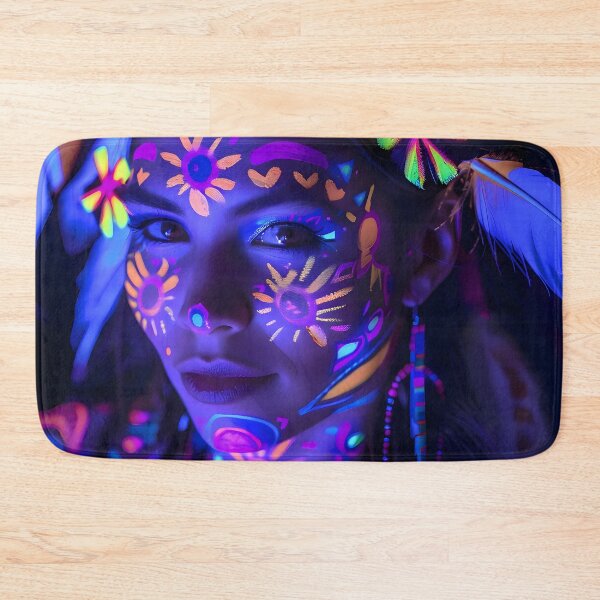 Item preview, Luminous Spirit: Neon Tribal Essence designed and sold by AI-Only Creations.