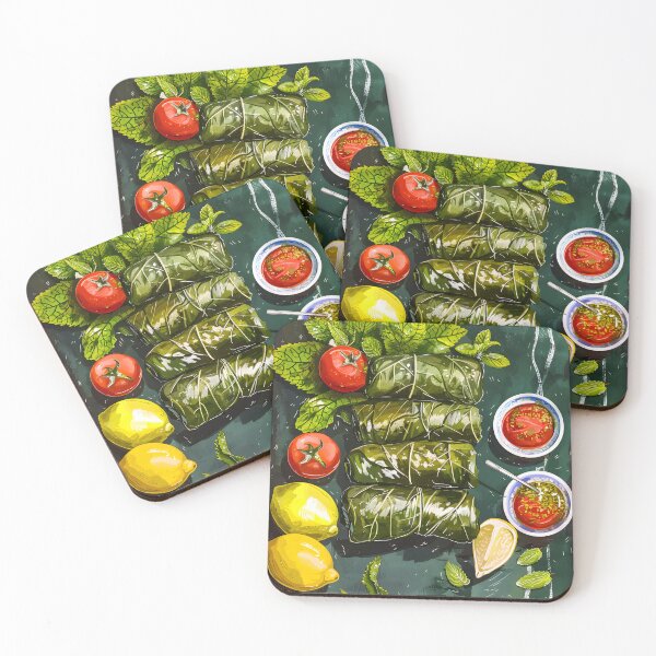 Item preview, Wara2 Enab Delight: The Savory Art of Middle Eastern Stuffed Grape Leaves - A Healthy, Vegan Treat designed and sold by FUNqoosh.