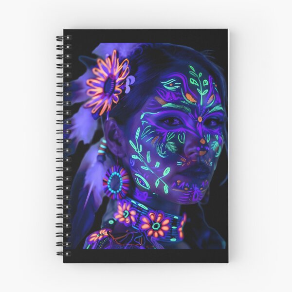 Item preview, Glow of the Ancients: Neon Tribal Portrait designed and sold by AI-Only Creations.