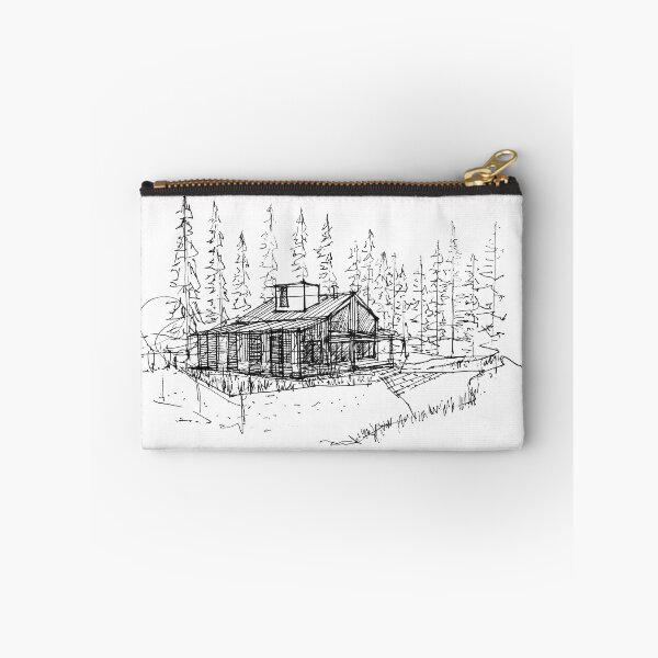 Item preview, House in the woods hand drawing architecture black and white monochrome architectural drawing designed and sold by junyangcaidraw.