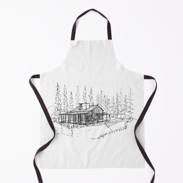 Item preview, House in the woods hand drawing architecture black and white monochrome architectural drawing designed and sold by junyangcaidraw.