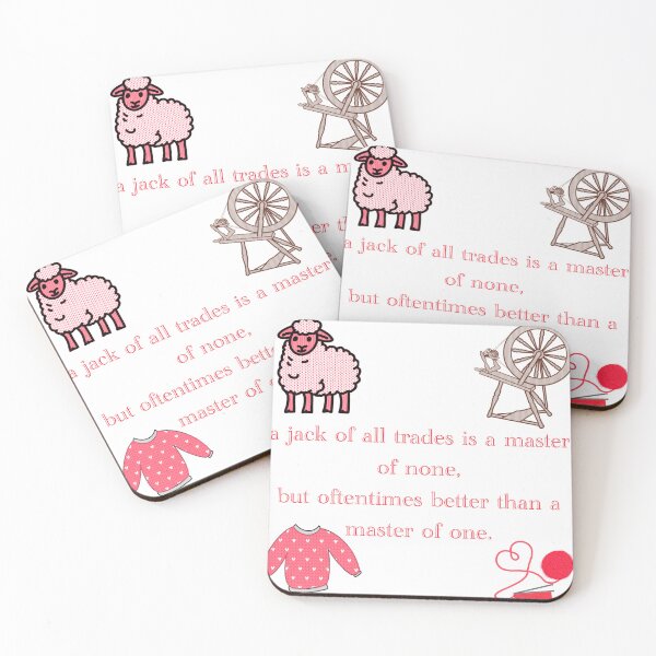Item preview, Jack of all trades quote for knitters in red designed and sold by Gingers-Brain.
