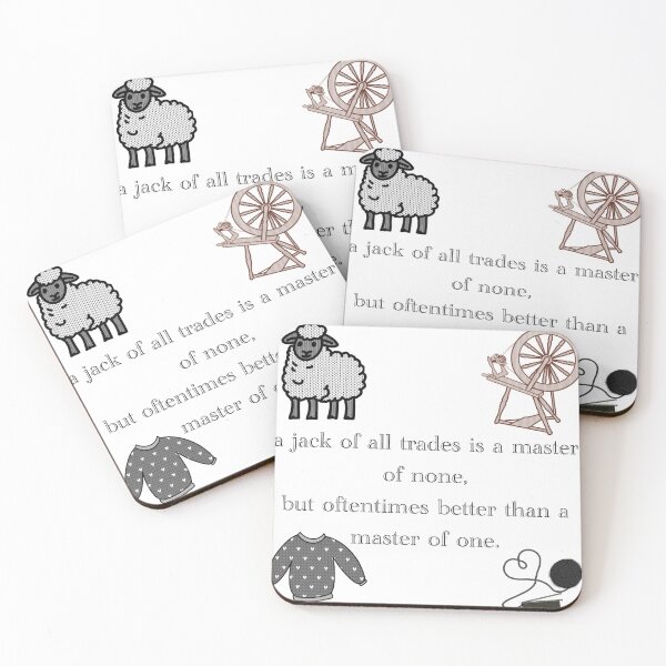 Item preview, Jack of all trades quote for knitters in Black designed and sold by Gingers-Brain.