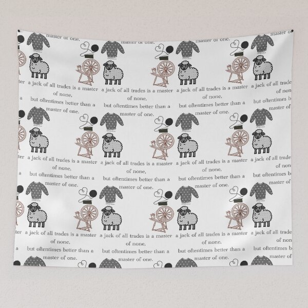 Item preview, Jack of all trades quote for knitters in Black designed and sold by Gingers-Brain.