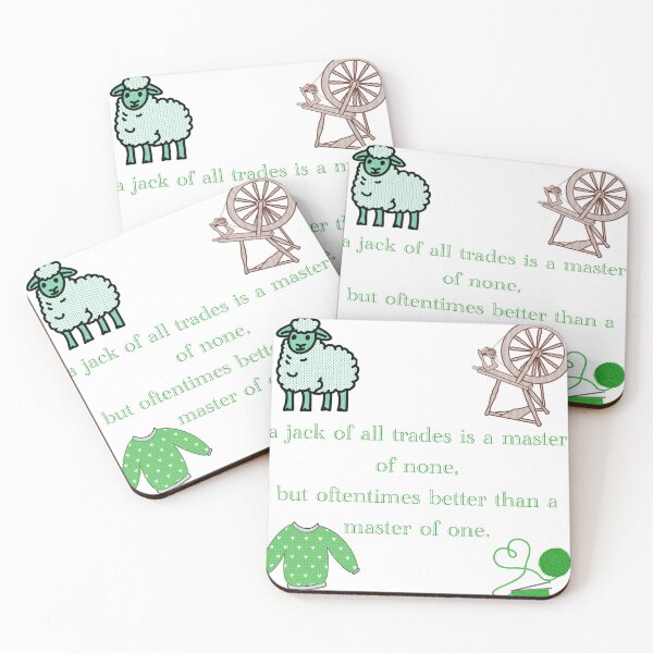 Item preview, Jack of all trades quote for knitters in Green designed and sold by Gingers-Brain.