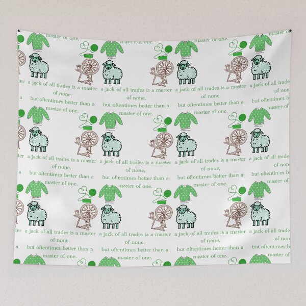 Item preview, Jack of all trades quote for knitters in Green designed and sold by Gingers-Brain.