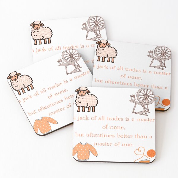 Item preview, Jack of all trades quote for knitters in Orange designed and sold by Gingers-Brain.