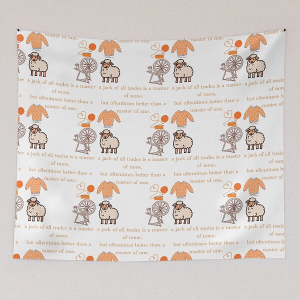 Item preview, Jack of all trades quote for knitters in Orange designed and sold by Gingers-Brain.