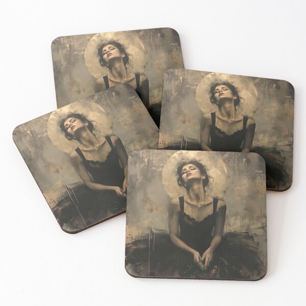 Item preview, Dark & Moody Ballerina - Vintage Portrait Oil Painting designed and sold by JadeLotusArt.