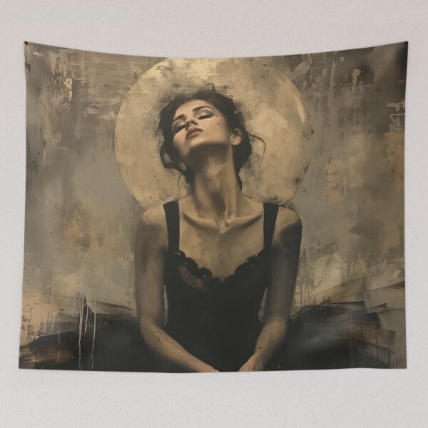 Item preview, Dark & Moody Ballerina - Vintage Portrait Oil Painting designed and sold by JadeLotusArt.