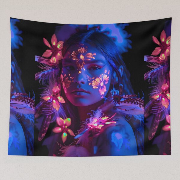 Item preview, Electric Heritage: Neon Tribal Splendor designed and sold by AI-Only Creations.