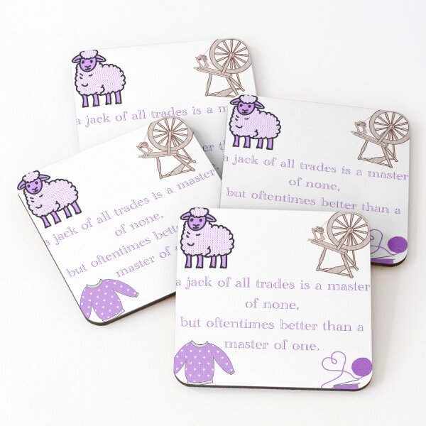 Item preview, Jack of all trades quote for knitters in Purple designed and sold by Gingers-Brain.
