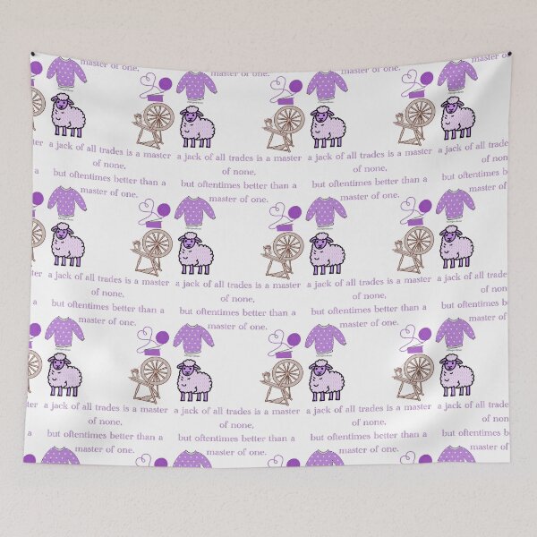 Item preview, Jack of all trades quote for knitters in Purple designed and sold by Gingers-Brain.