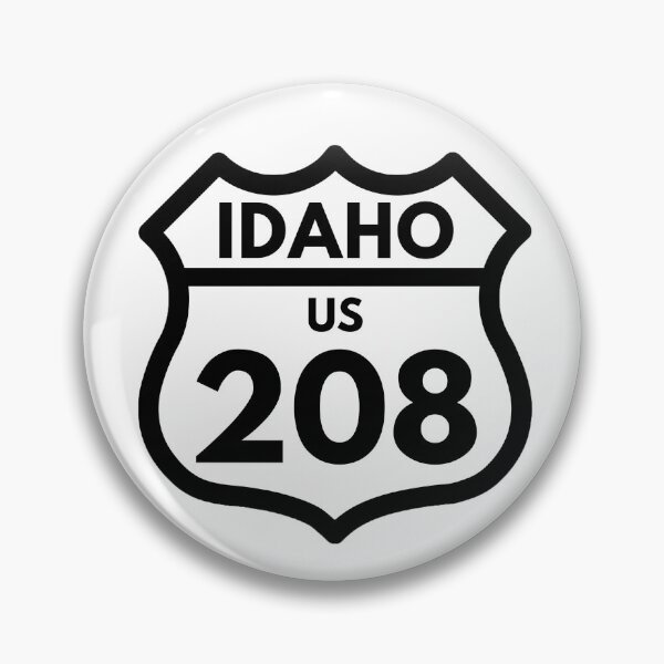 Artikelvorschau, Idaho 208 (Interstate-Schild-Design) 03c Schwarz entworfen und verkauft von Gilby-Designs.
