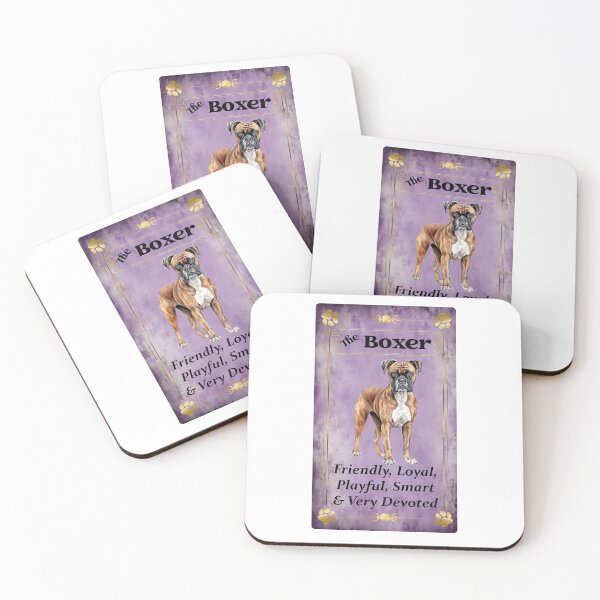 Item preview, Boxer Dog Tarot Card purple background designed and sold by hotfromaz.