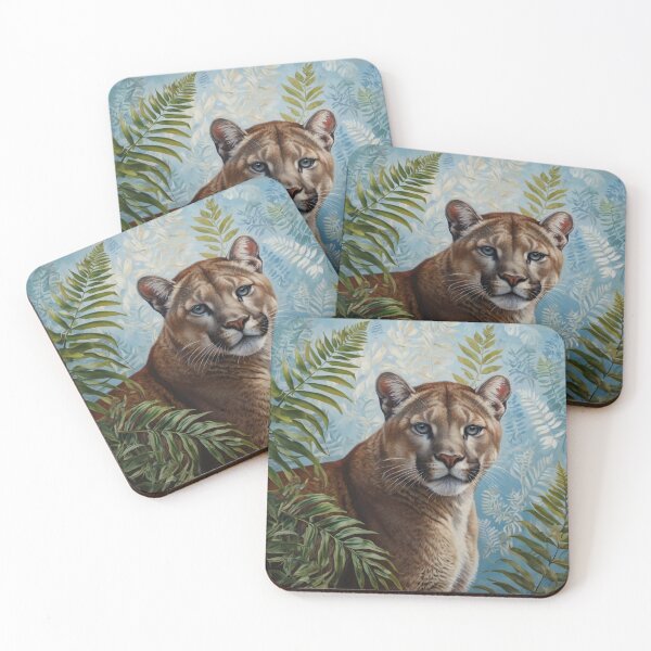 Item preview, Cougar Portrait in Ethereal Forest designed and sold by MoodyMuseArt.