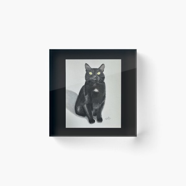 Item preview, Copie de Black cat yellow eyes original pastel drawing designed and sold by ROXANEDS.