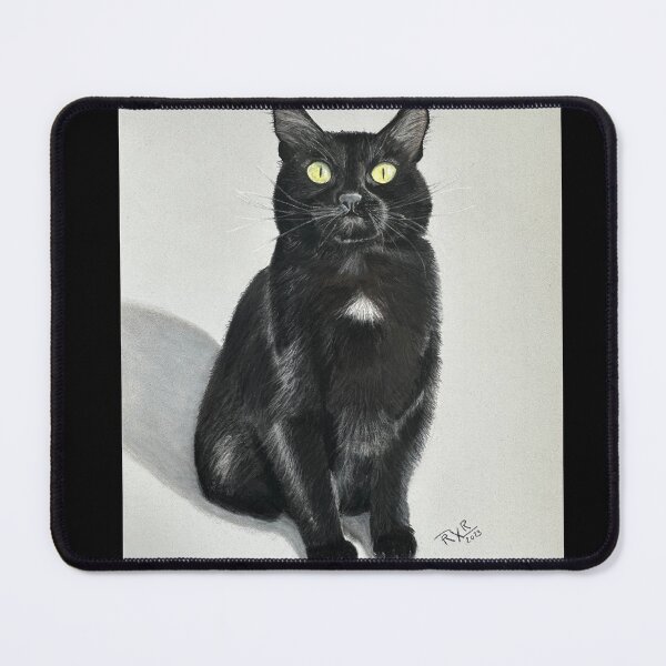 Item preview, Copie de Black cat yellow eyes original pastel drawing designed and sold by ROXANEDS.