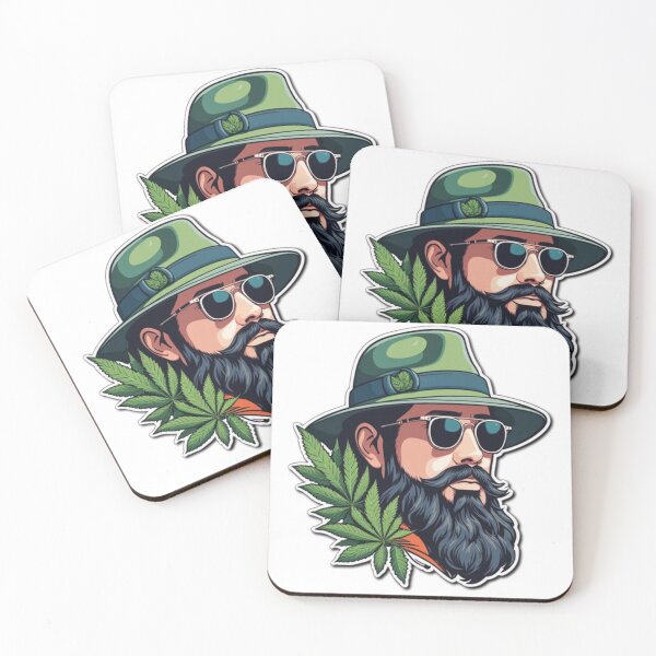 Item preview, Stylish Bearded Man with Green Hat and Sunglasses Art designed and sold by sangkyusim.