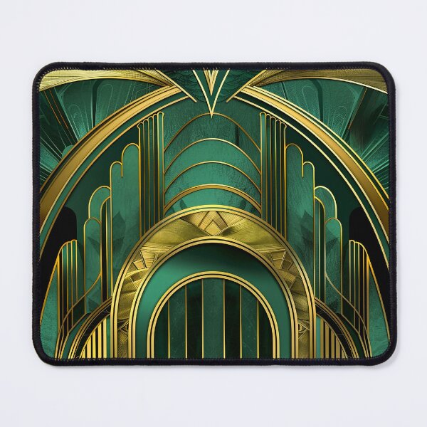Item preview, Gatsby Glamour Dark Green Gold Vintage Inspired Pattern designed and sold by Vic Torys ☆.