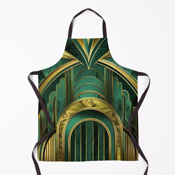 Item preview, Gatsby Glamour Dark Green Gold Vintage Inspired Pattern designed and sold by Vic Torys ☆.