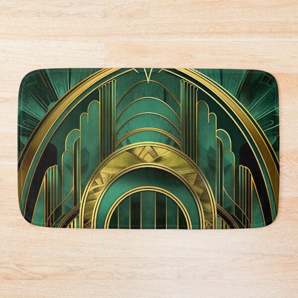 Item preview, Gatsby Glamour Dark Green Gold Vintage Inspired Pattern designed and sold by Vic Torys ☆.