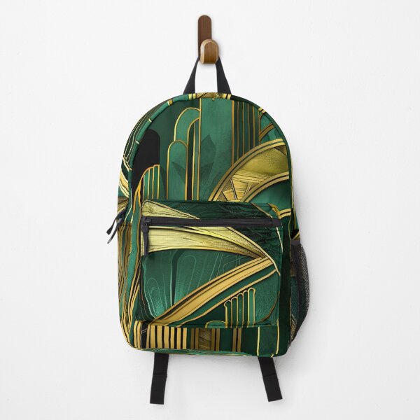 Item preview, Gatsby Glamour Dark Green Gold Vintage Inspired Pattern designed and sold by Vic Torys ☆.