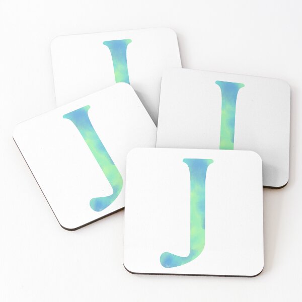 Item preview, “J” aqua designed and sold by Ninidesignss.