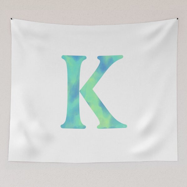 Item preview, “K” aqua designed and sold by Ninidesignss.