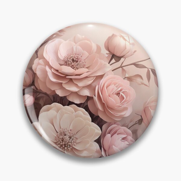 Item preview, Pastel Pink & Beige Floral Painting /AI Art/ #51 designed and sold by AI-Floral-Art.