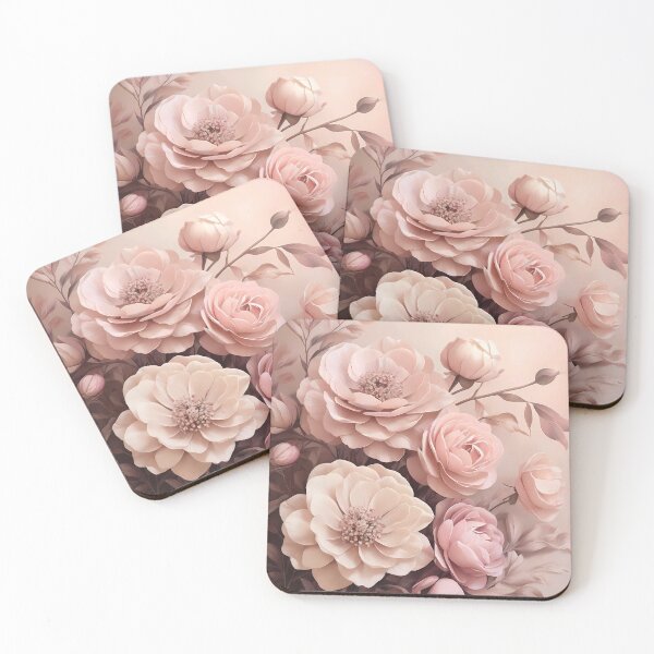 Item preview, Pastel Pink & Beige Floral Painting /AI Art/ #51 designed and sold by AI-Floral-Art.