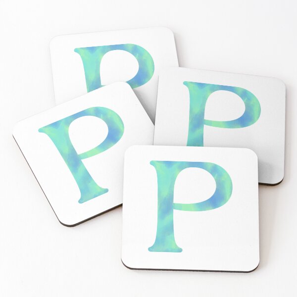 Item preview, “P” aqua designed and sold by Ninidesignss.