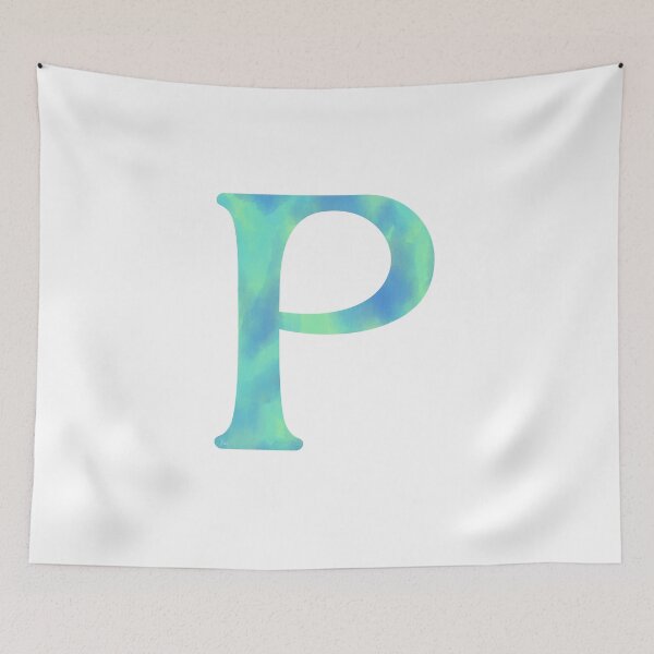 Item preview, “P” aqua designed and sold by Ninidesignss.