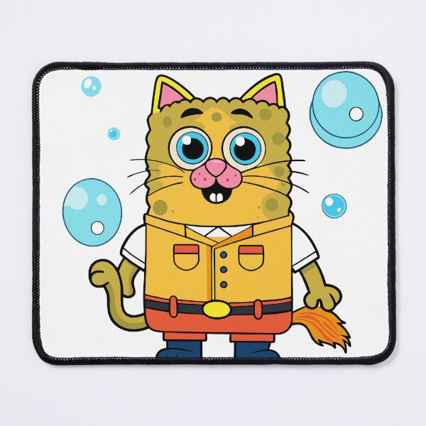 Item preview, Fluffy Cat in SpongeBob Attire Blowing Bubbles designed and sold by omerfdln34.