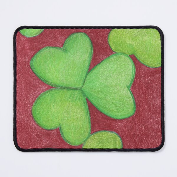 Item preview, 3 leaf clovers on a red background designed and sold by Artbysarah23.