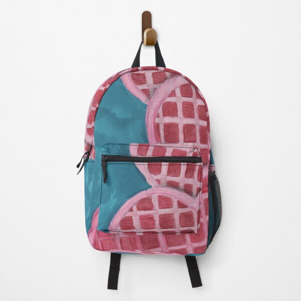 Item preview, Pink waffles on a blue background designed and sold by Artbysarah23.