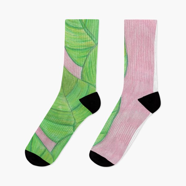 Item preview, Green leaves on a pink background  designed and sold by Artbysarah23.