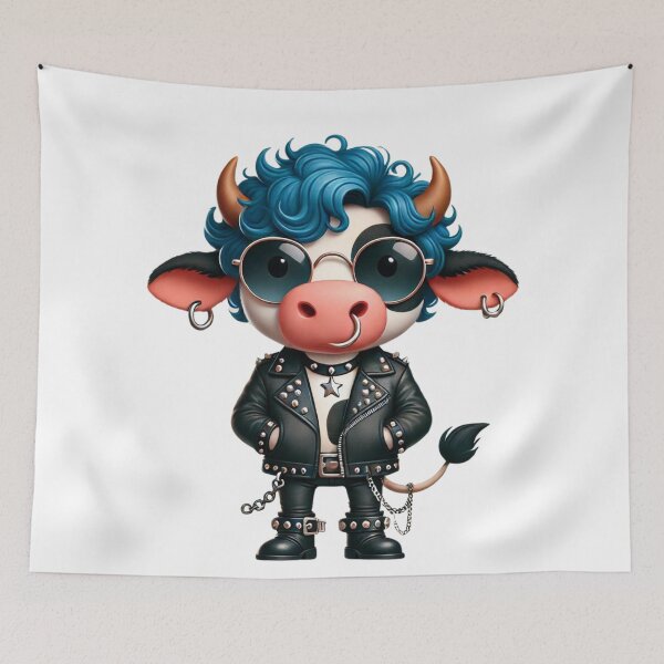 Item preview, Rockstar Cow in Leather designed and sold by Sillytoe.