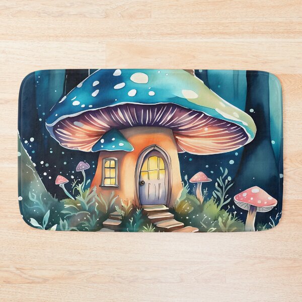 Item preview, Blue Fairy Mushroom Homes designed and sold by fluidwatercolor.
