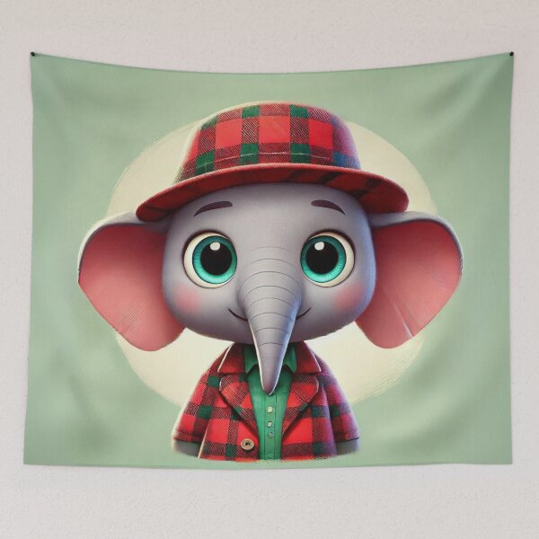 Item preview, Plaid Clad Elephant designed and sold by Sillytoe.
