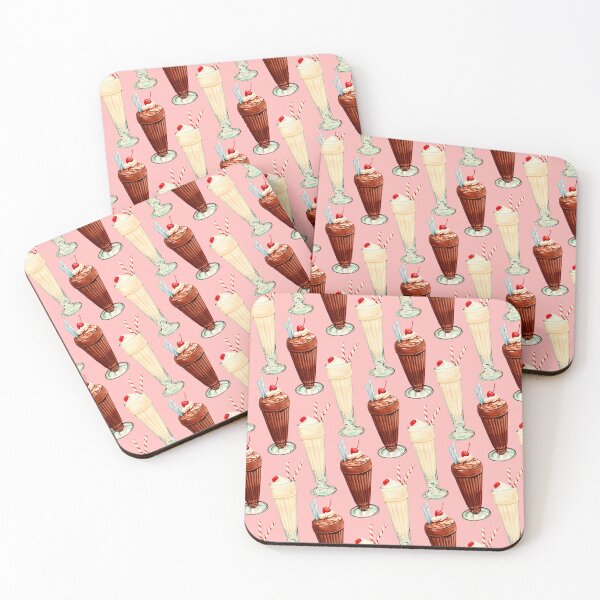 Item preview, Chocolate & Vanilla Milkshakes Pattern - Pink designed and sold by Kelly  Gilleran.