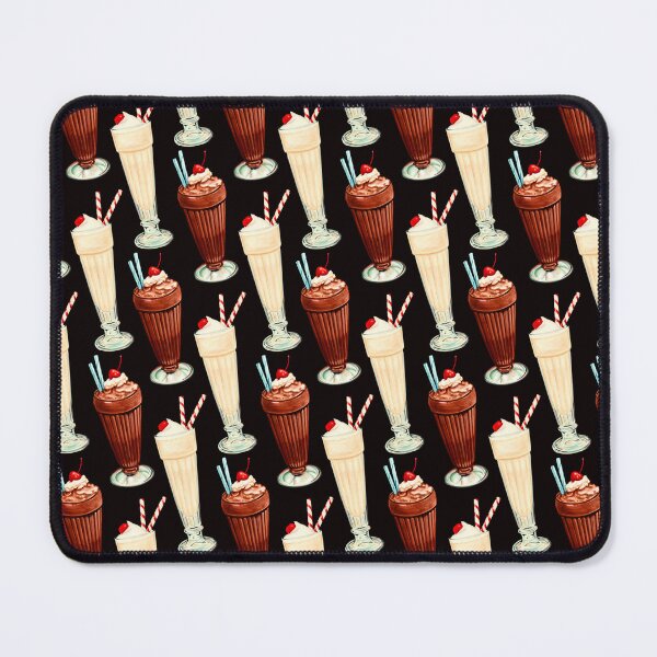 Item preview, Chocolate & Vanilla Milkshakes Pattern - Black designed and sold by Kelly  Gilleran.